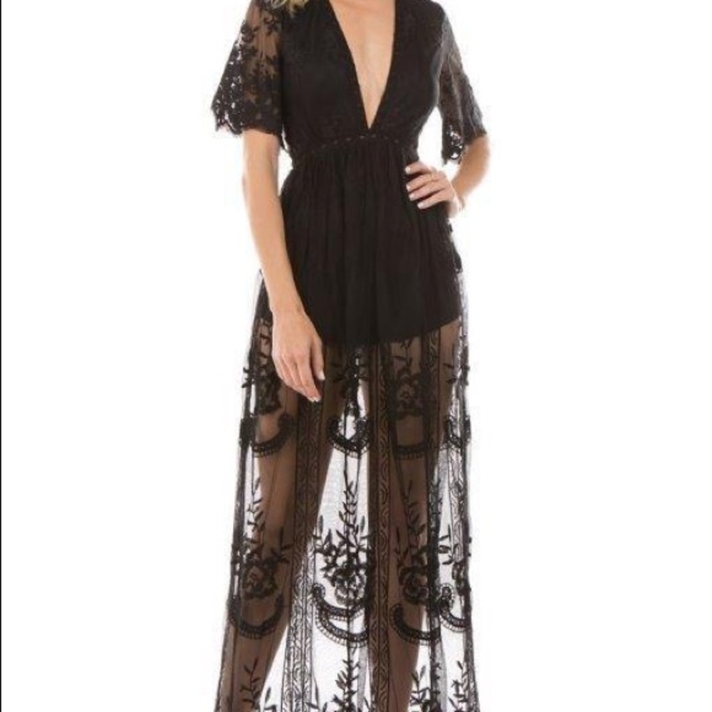 Deep V Lace Romper
